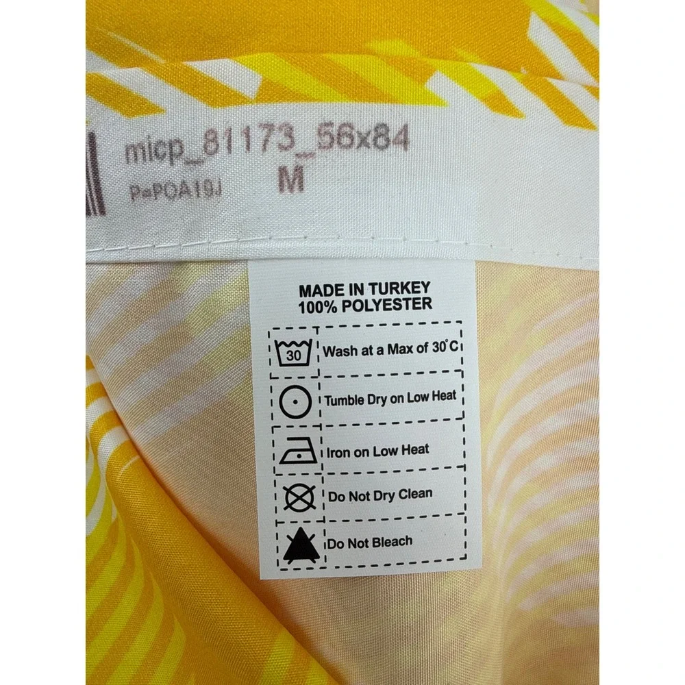 Ambesonne Yellow Striped Circle Window Curtains 2 Panel Set 56x84 Rod Pocket MCM
